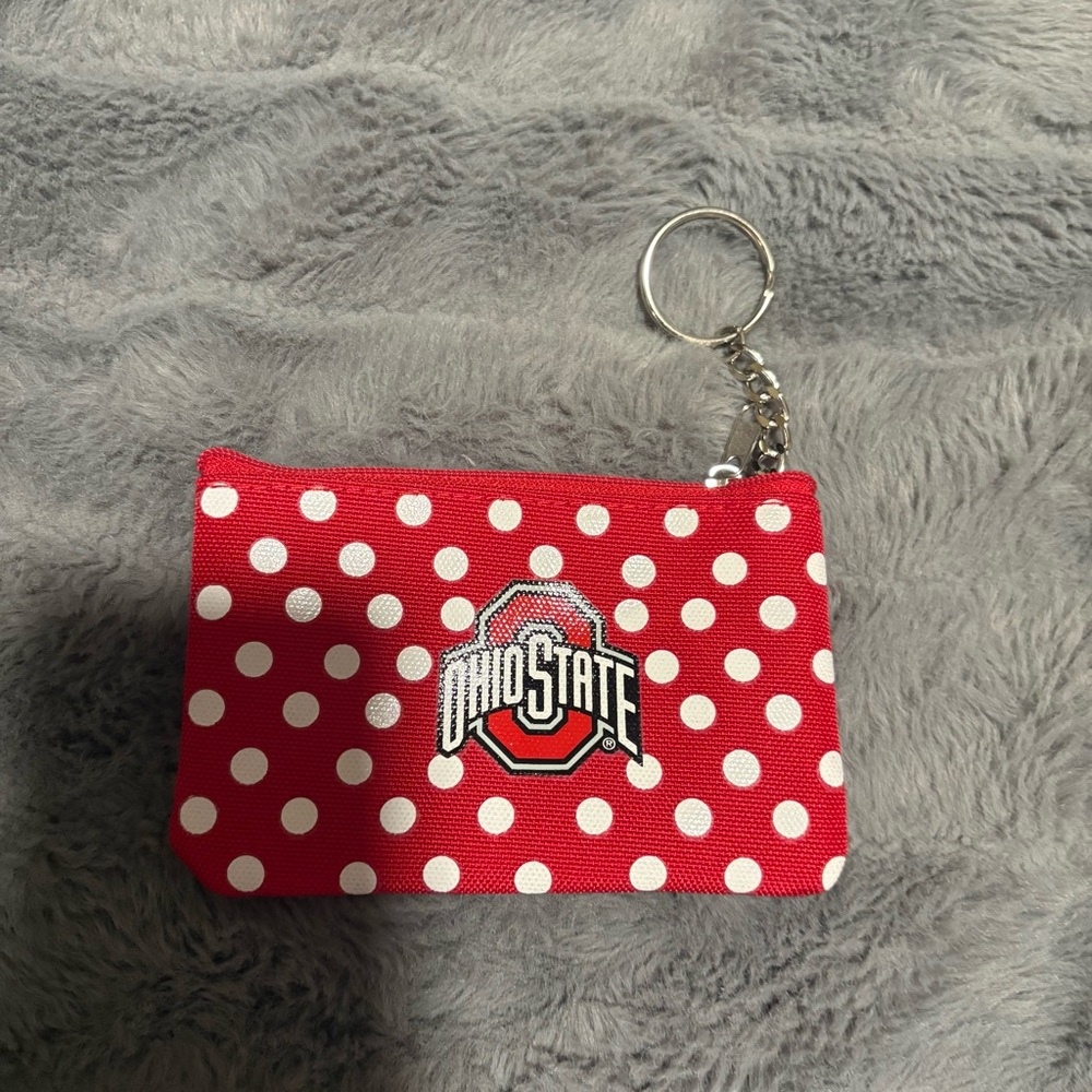 Ohio State Red Polka Dot Keychain Pouch